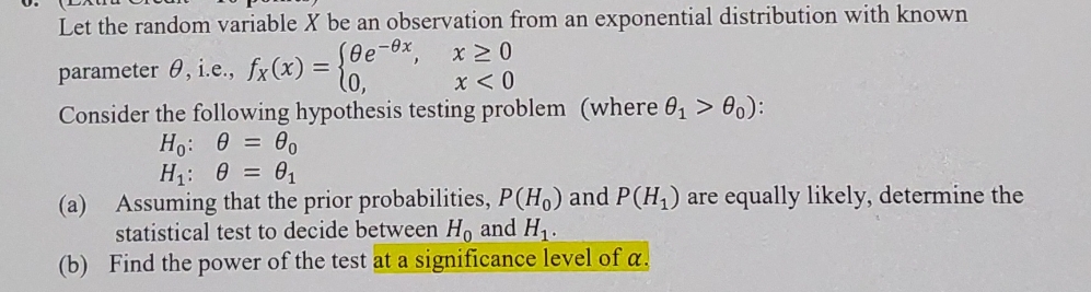 please show work Let the random variable X be an observation from