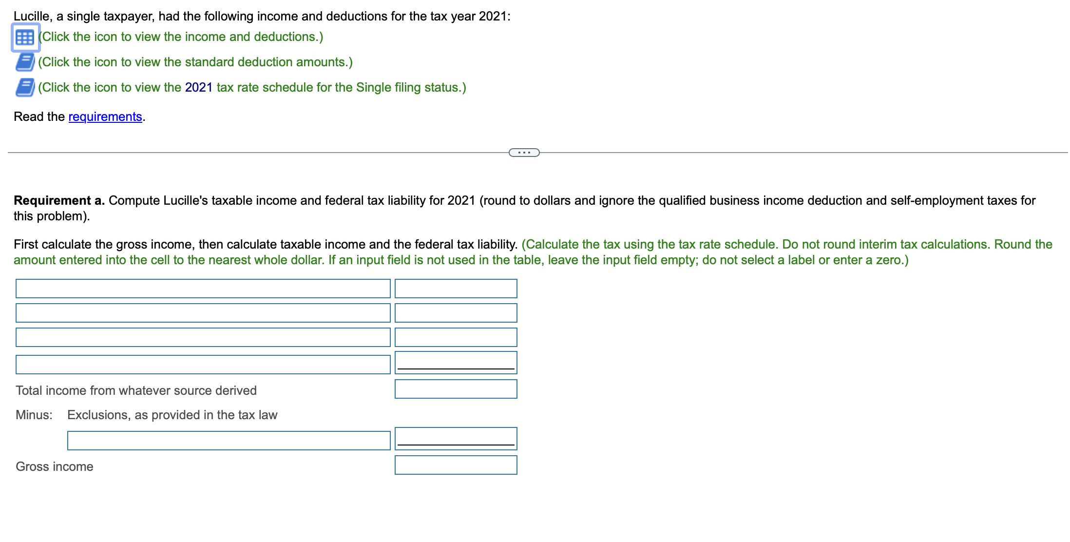 joint returns and surviving spouses Heads of households Unmarried individuals (other than