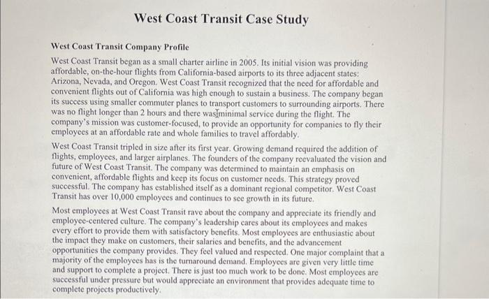  West Coast Transit Company Profile West Coast Transit began as a