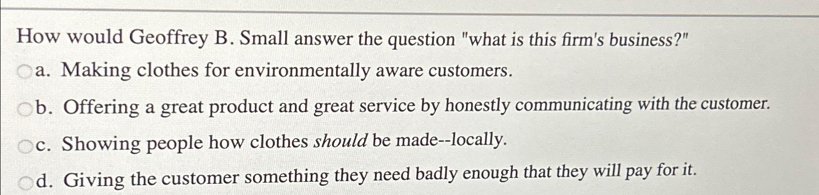  How would Geoffrey B. Small answer the question "what is this