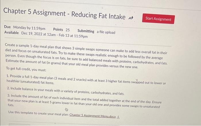  Create a sample 1-day meal plan that shows 3 simple swaps