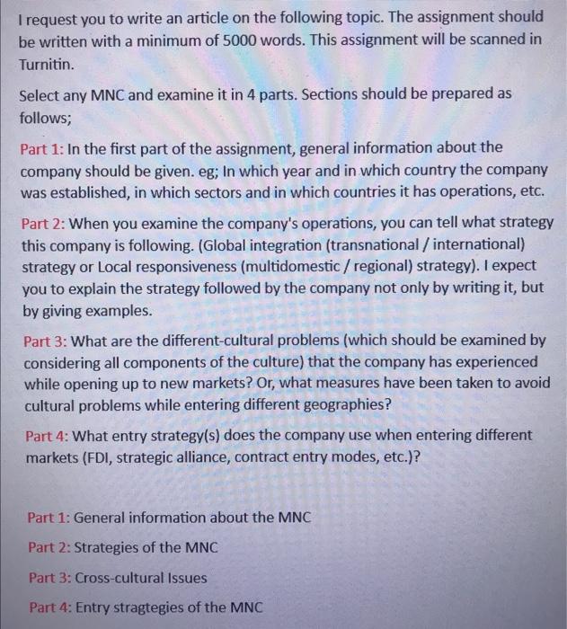  I request you to write an article on the following topic.