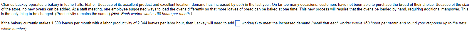  the only thing to be changed. (Productivity remains the same.) (Hint: