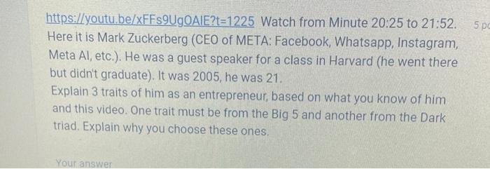  https:llyoutu.be/xFFs9UgQAIE?t=1225 Watch from Minute 20:25 to 21:52. Here it is Mark