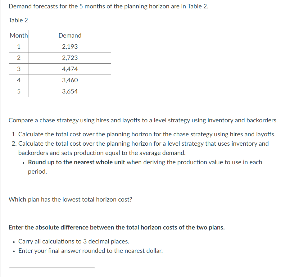 stand mixers. The company has collected the following key inputs in Table