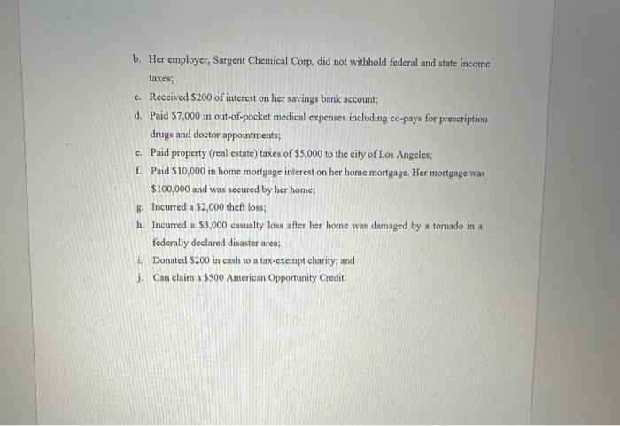 for Shelli Thomson her US (federal) individual income tax return (Form 1040),