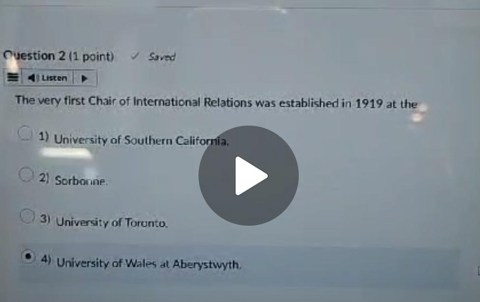  Question 2(1 point) saved Listen The very first Chair of International