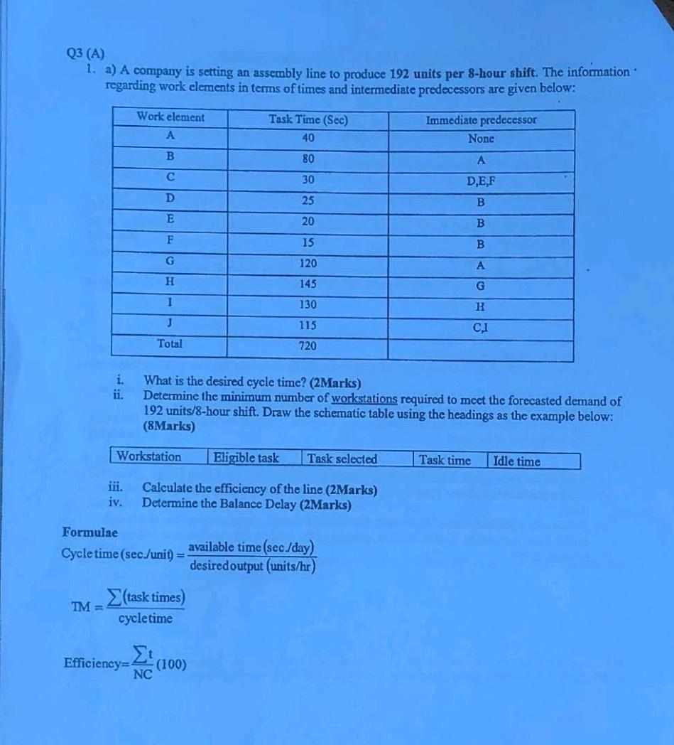  please help me solve this with clear works Q3 (A) 1.