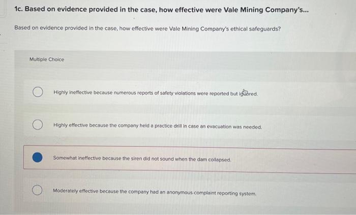 affective, because the company held a practice drill in case and evacuation