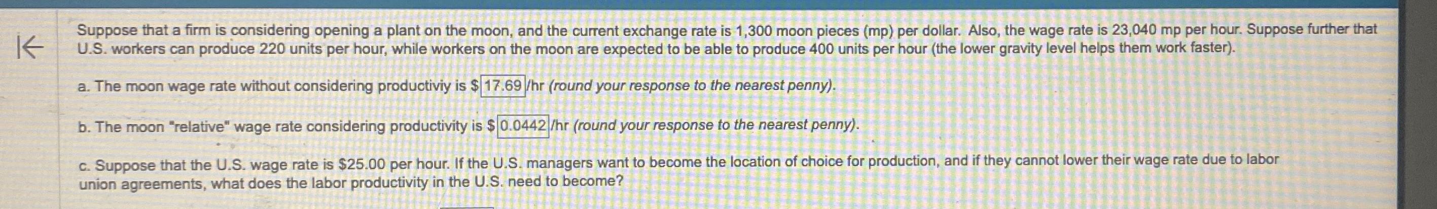  U.S. workers can produce 220 units per hour, while workers on