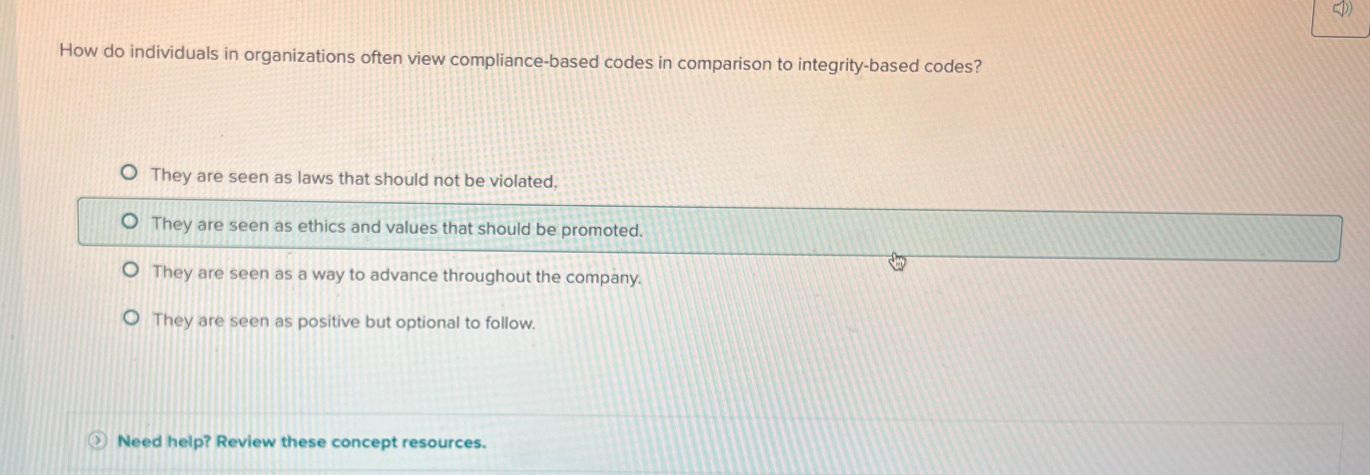  How do individuals in organizations often view compliance-based codes in comparison
