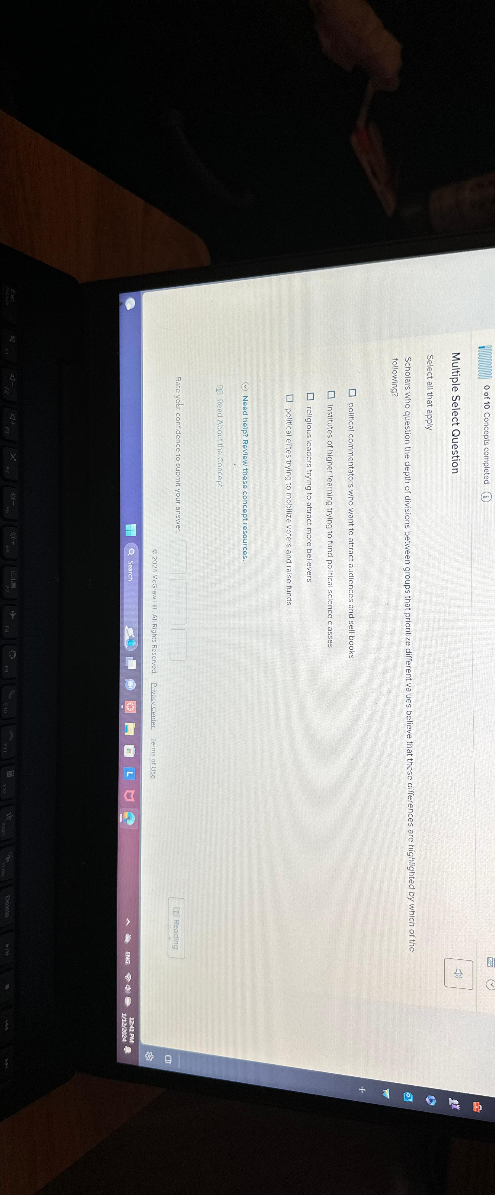 Multiple Select Question (1) Select all that apply Scholars who question