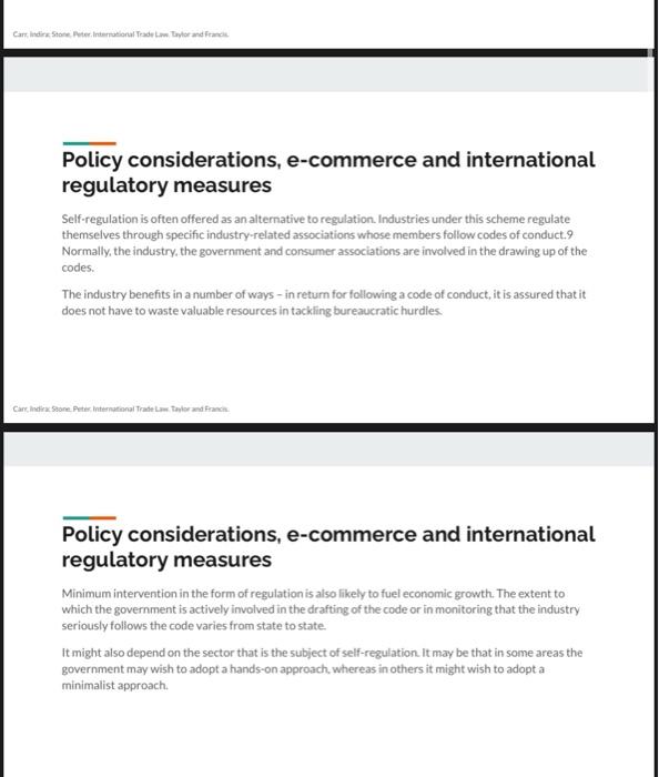 Regulating the electronic commerce environment Chapter 3 - Electronic commerce - legal