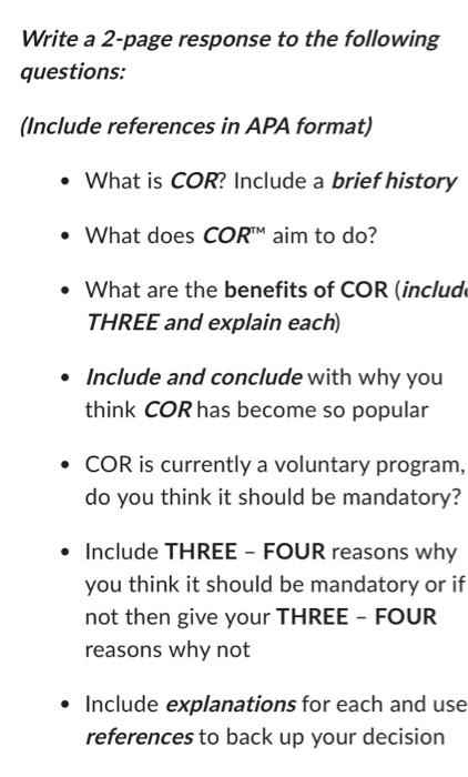 help Write a 2-page response to the following questions: (Include references in