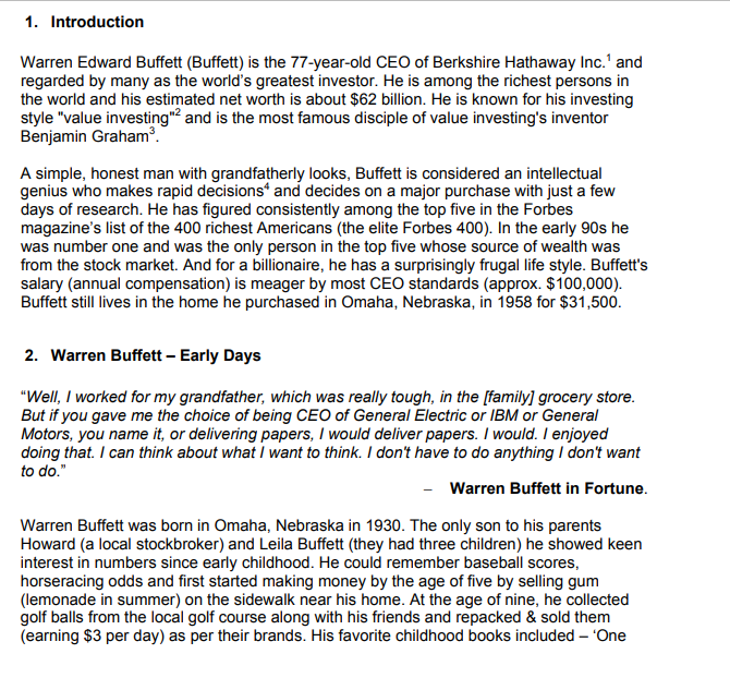 please read the following case study and answer the questions below: please