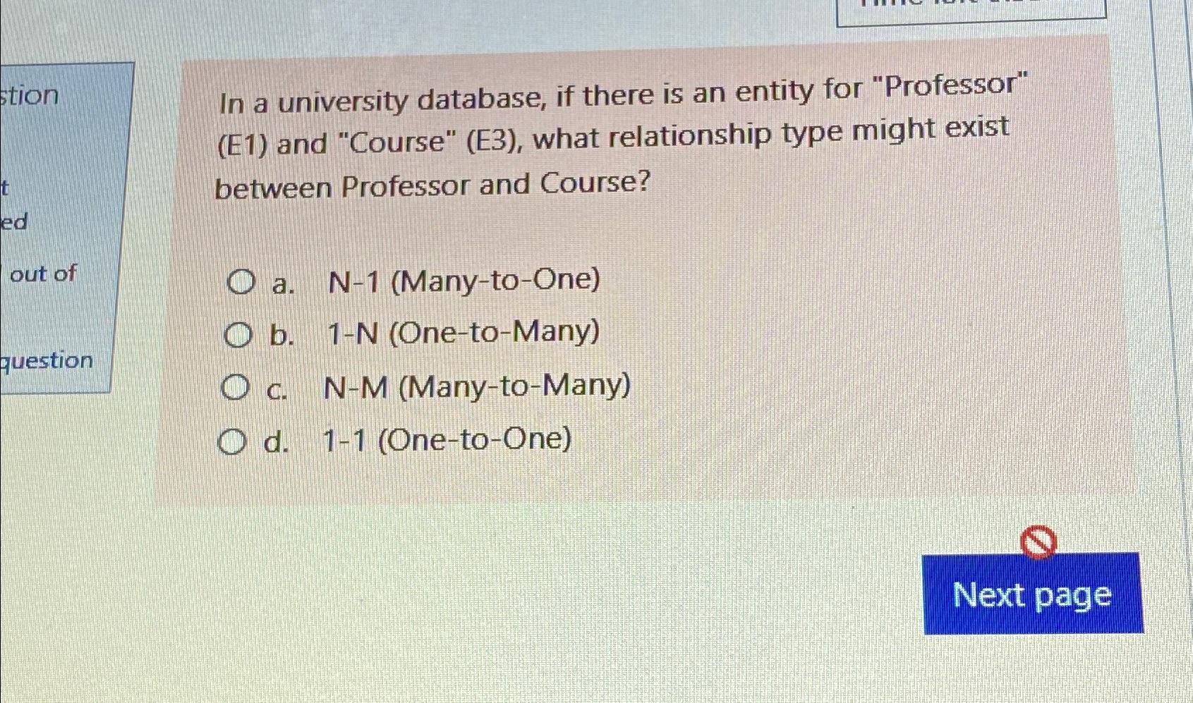 In a university database, if there is an entity for "Professor"