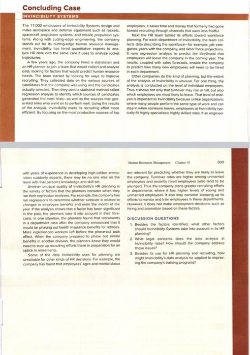 please answer the three questions. Concluding Case INVINCIEILTY SYSTEM 5 The 17.000