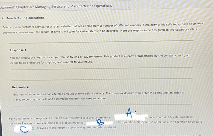 the choices for A - A make- to - stock, An