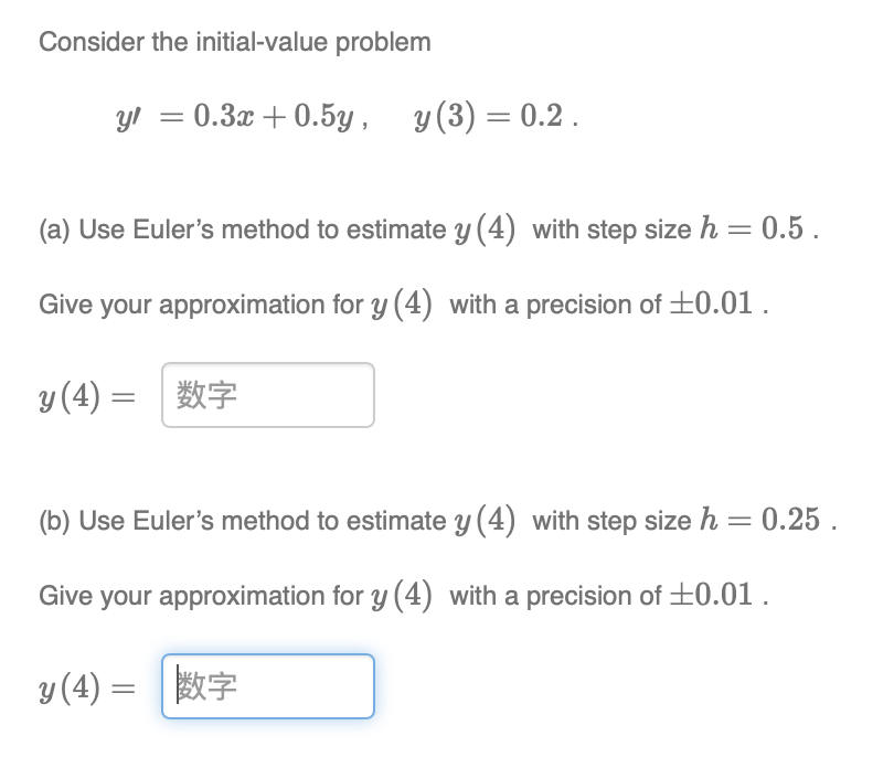 help with this Consider the initial-value problem a! = 0.3m + 0.53;.