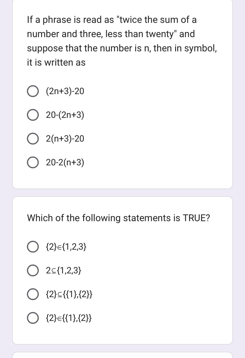 All of the above If G: {} , then n(G)=oo. Use the