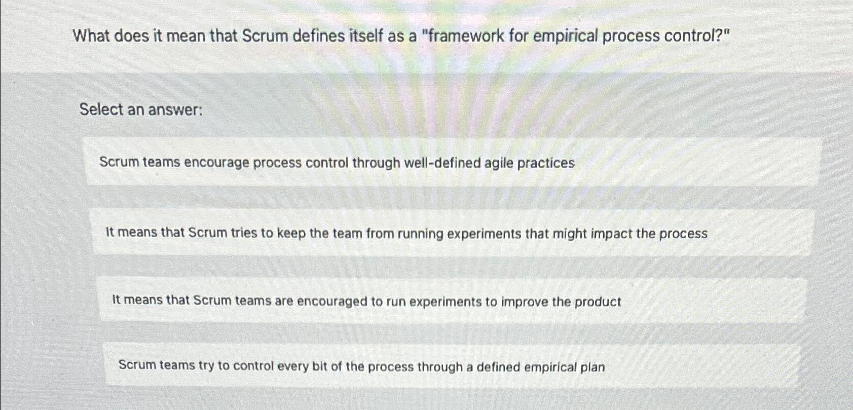  What does it mean that Scrum defines itself as a "framework