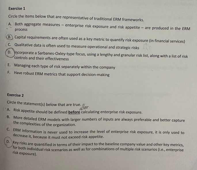  Exercise 1 Circle the items below that are representative of traditional