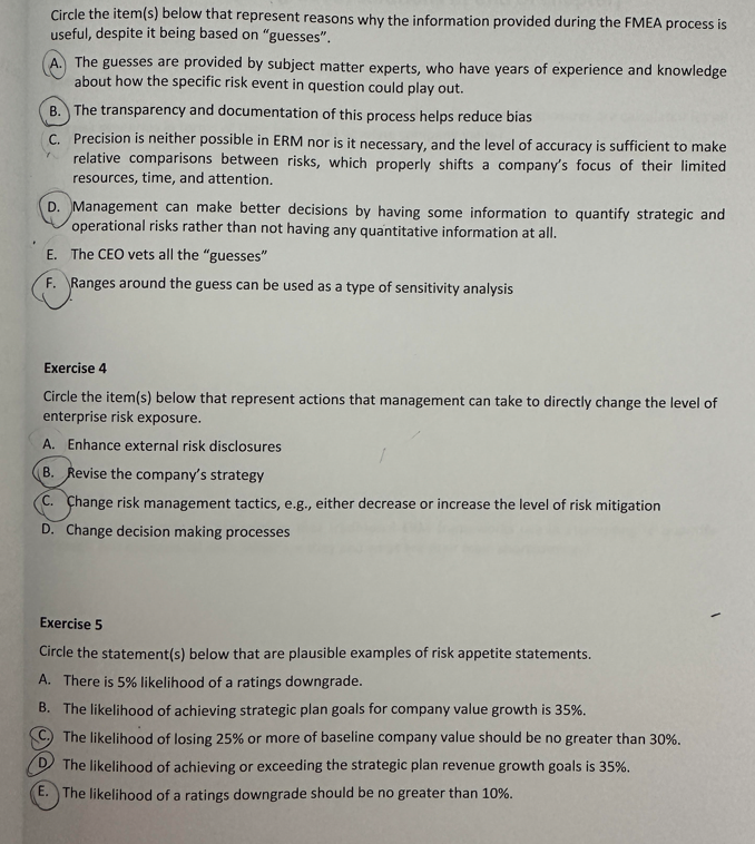ERM frameworks. A. Both aggregate measures - enterprise risk exposure and risk