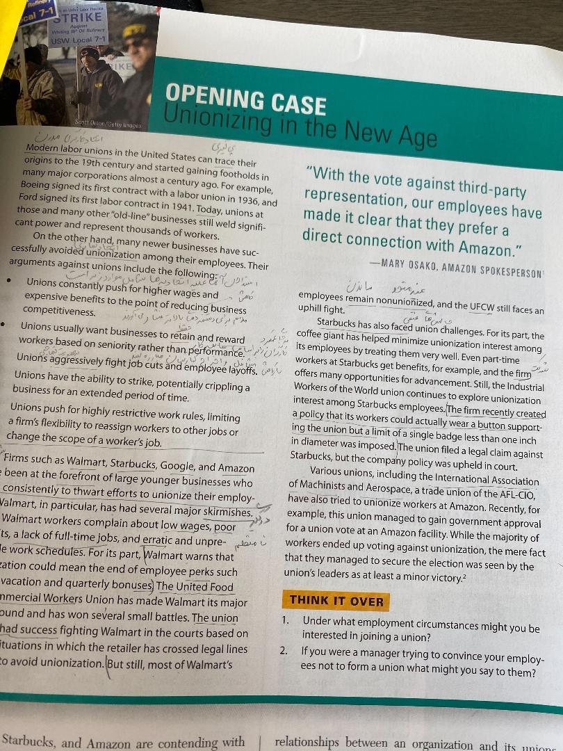 please answer the question and give me a key point Modern labor