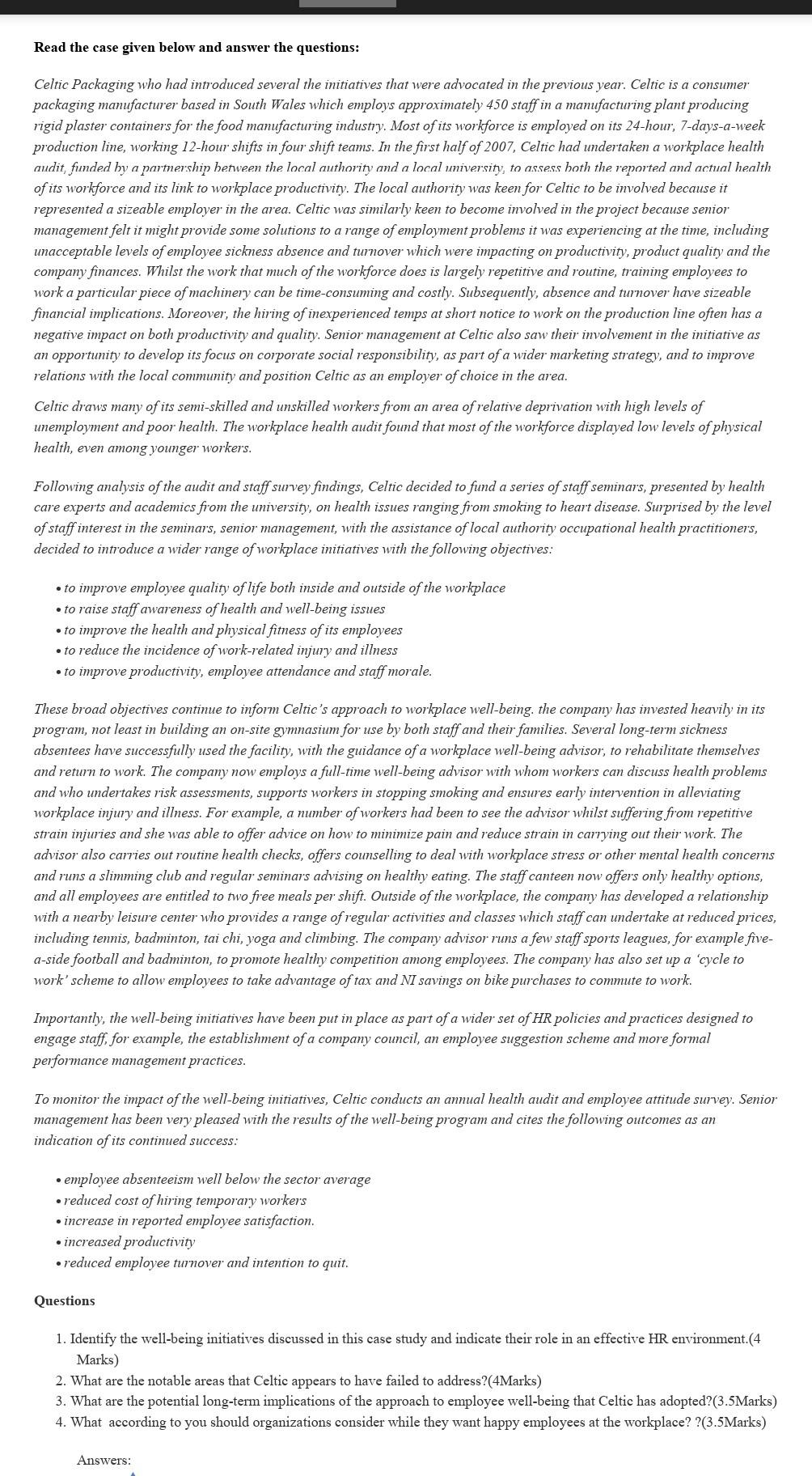 I need the answer for this assignment. production line, working 12-hour