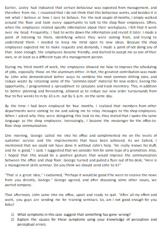  Earlier, Leskey had indicated that certain behaviour was epected from management,