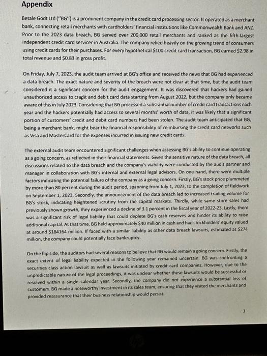  please also consider whether the arguments for and against BG's bankruptcy