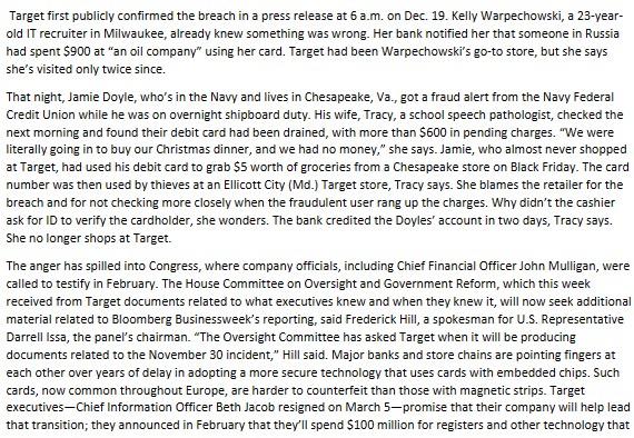 of this incident/situation (identify and describe two (2) items)? CASE STUDY 1