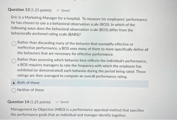 & provide input. True False Which of the following types of performance