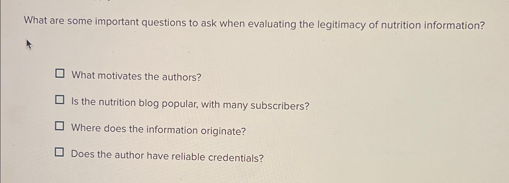  What are some important questions to ask when evaluating the legitimacy