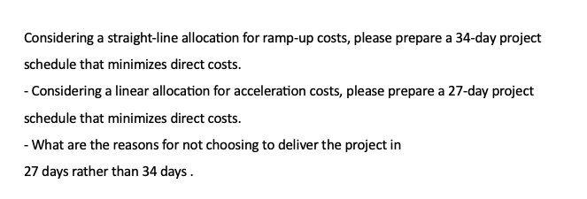 or TIME Cot dure acclre minimale : minimum accelerated time cost Dure