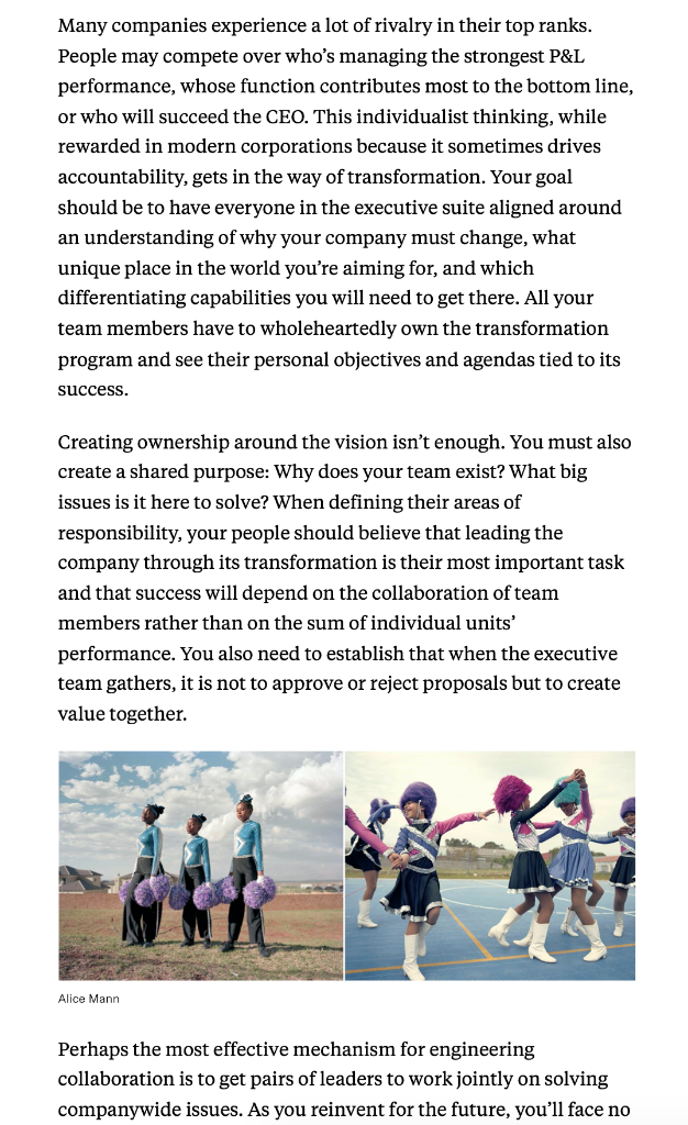 to do is build new forms of competitive advantage and transform themselves