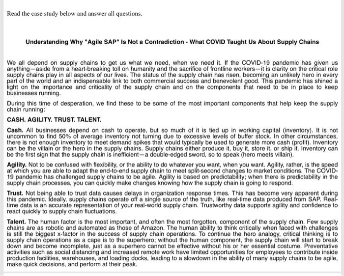  Read the case study below and answer all questions. Understanding Why
