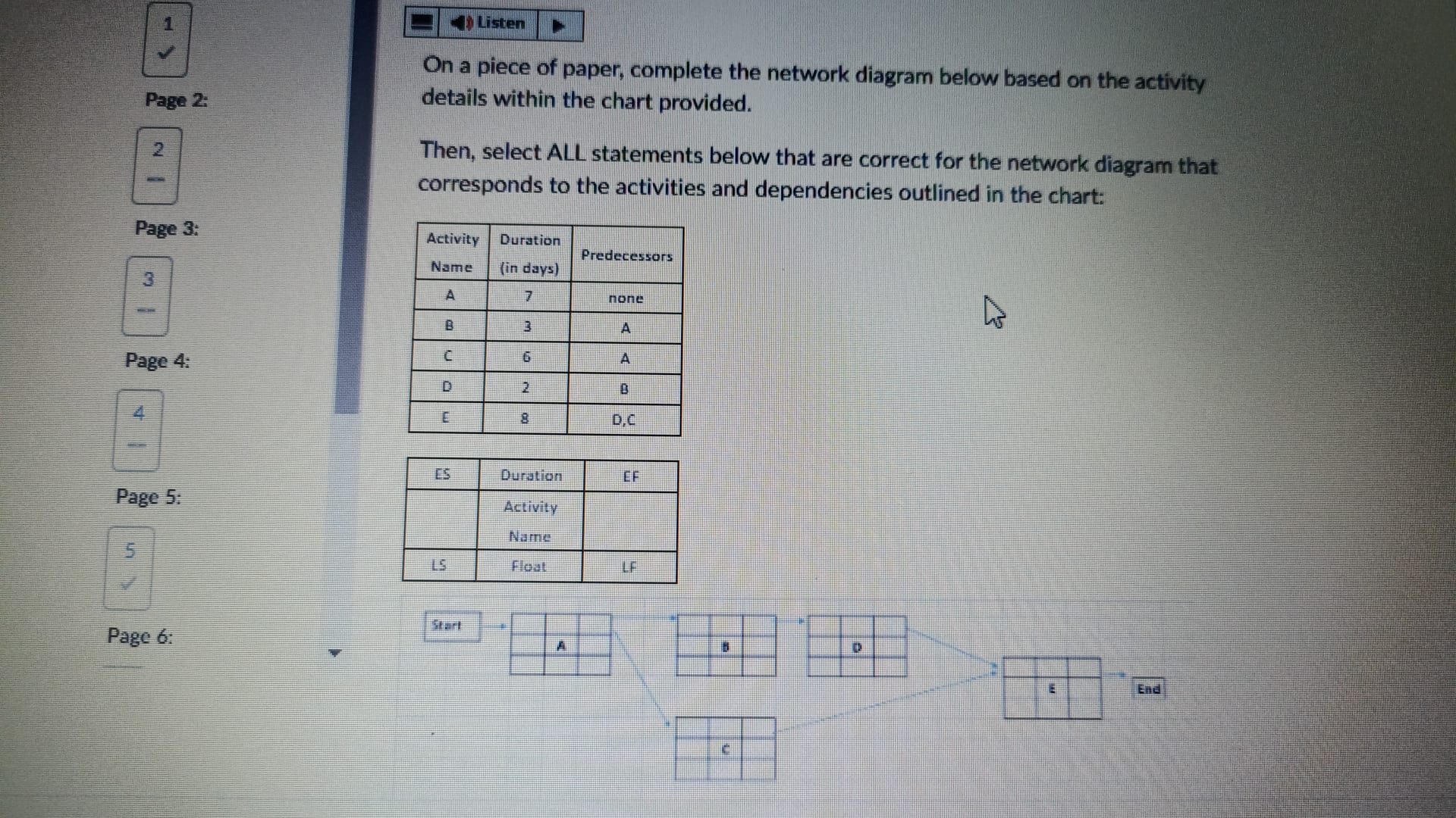 Options -Activity D can be delayed by 1 day without delaying the
