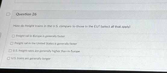  How do freight trains in the U.S. compare to those in