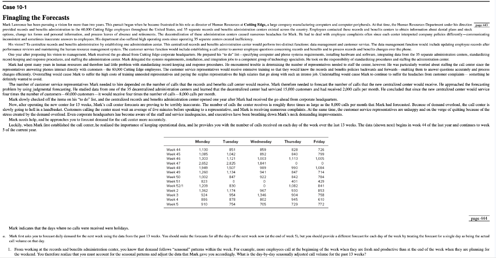 Case 10-1 Finagling the Forecasts Mark Lawrence has been pursuing a vision