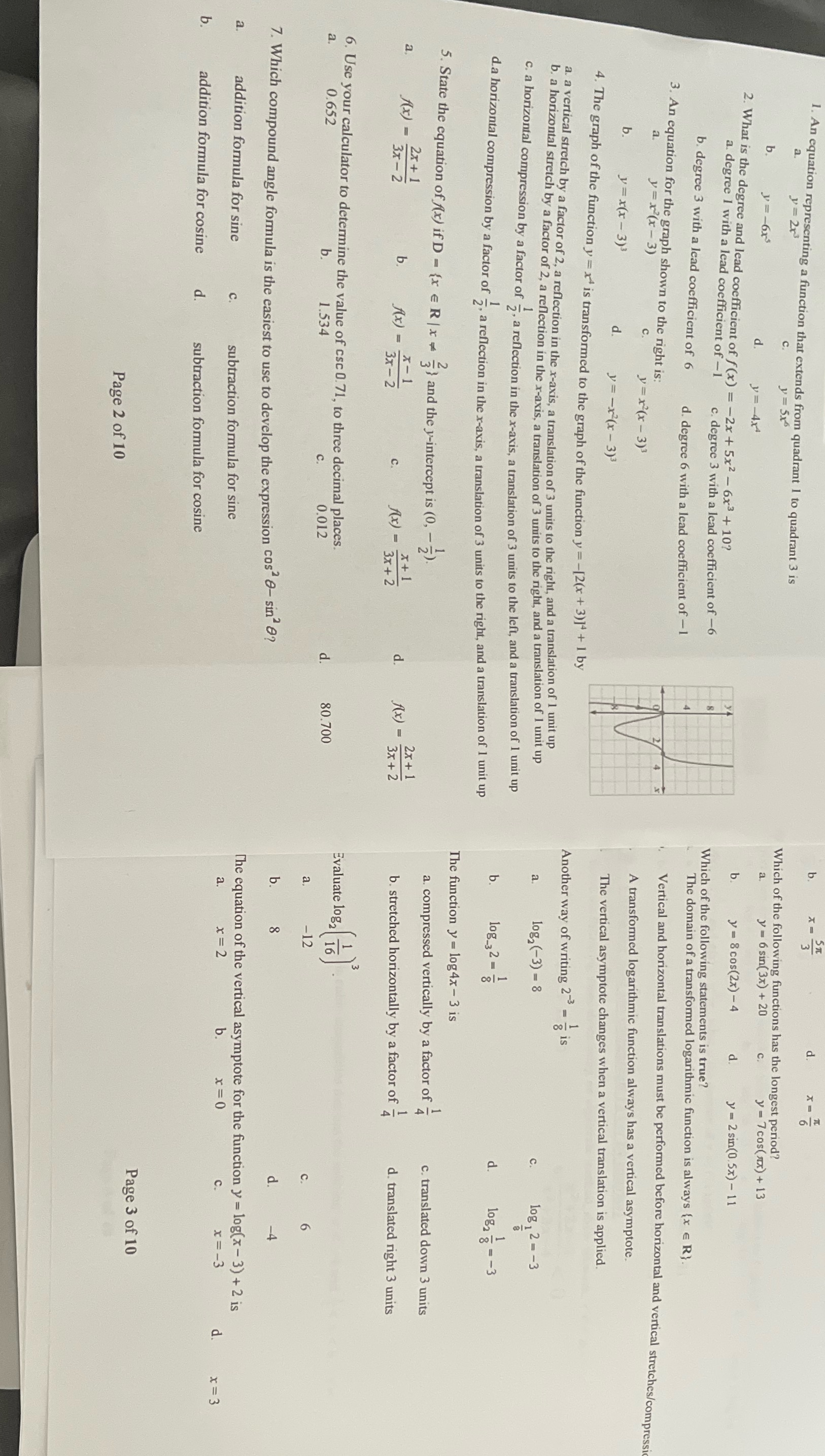  * = * = 6 a. y = 2x3 An equation