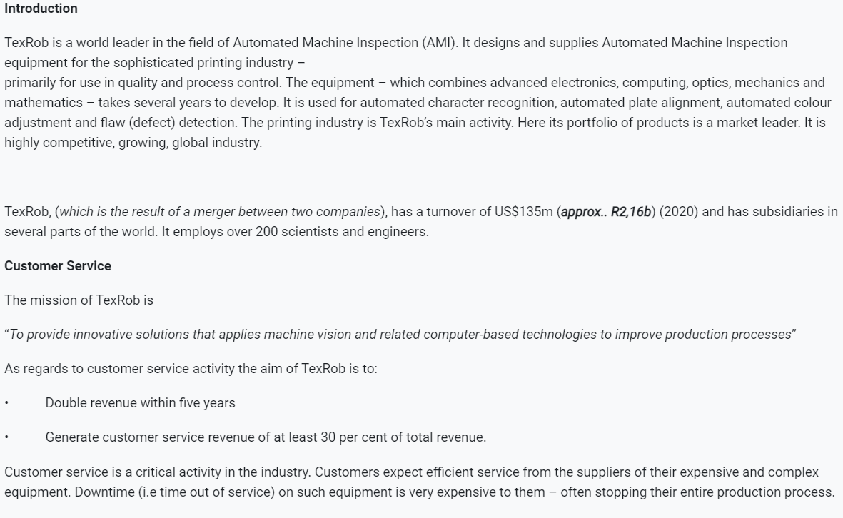  Read above case study and answer questions below: Define what is