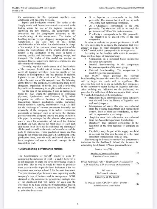 free zone. Sepply and Production centrol: Tos trades of the Supply model
