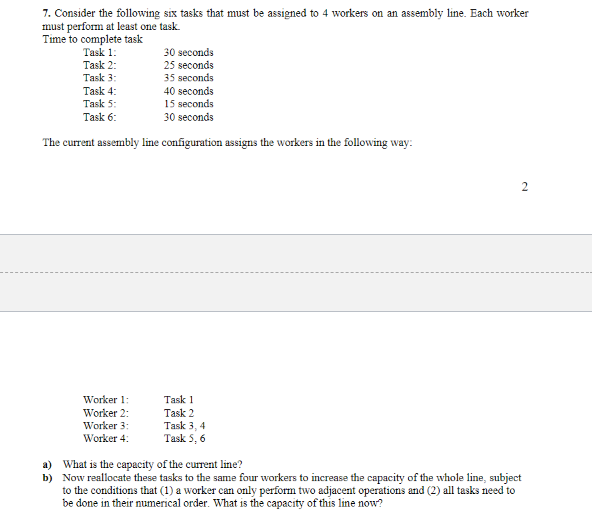 Need help understanding how to do this. 7. Consider the following six