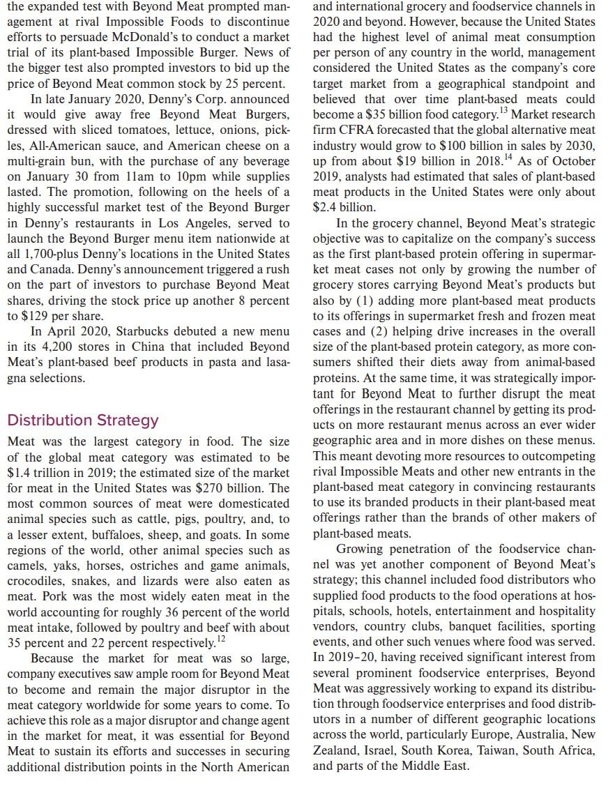 case at outlets in the United States. The Beyond Burger grocery retailers