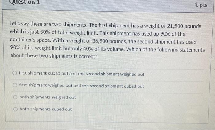 can someone help with these? Let's say there are two shipments. The