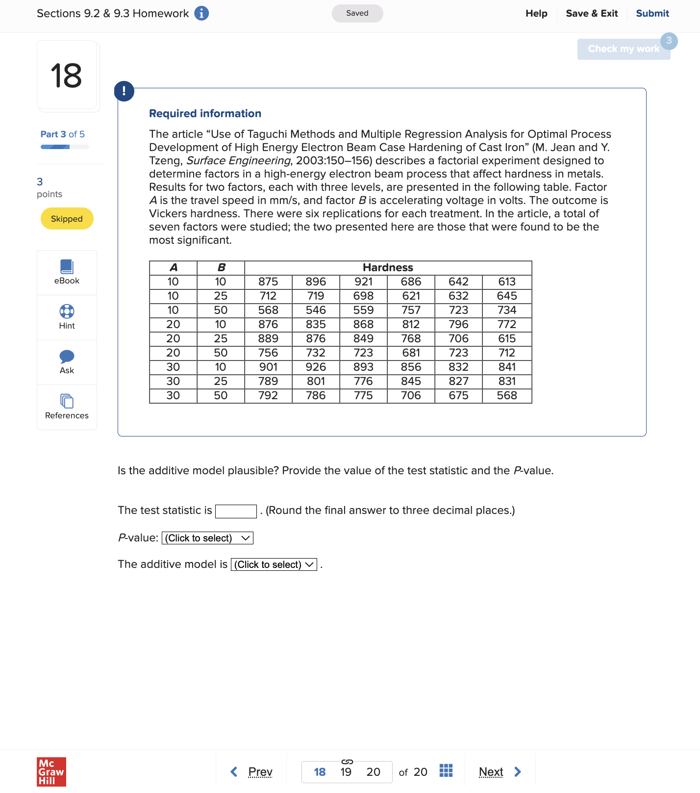  Sections 9.2 & 9.3 Homework o Saved Help Save & Exit