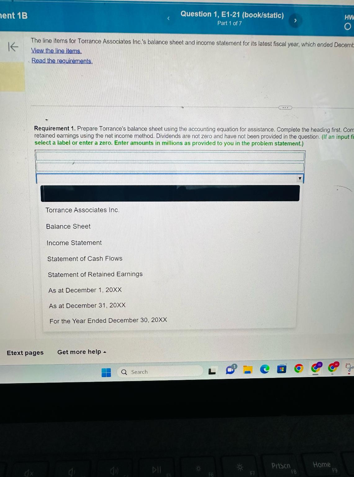  ient 1B Question 1, E1-21(book/static) Part 1 of 7 The line