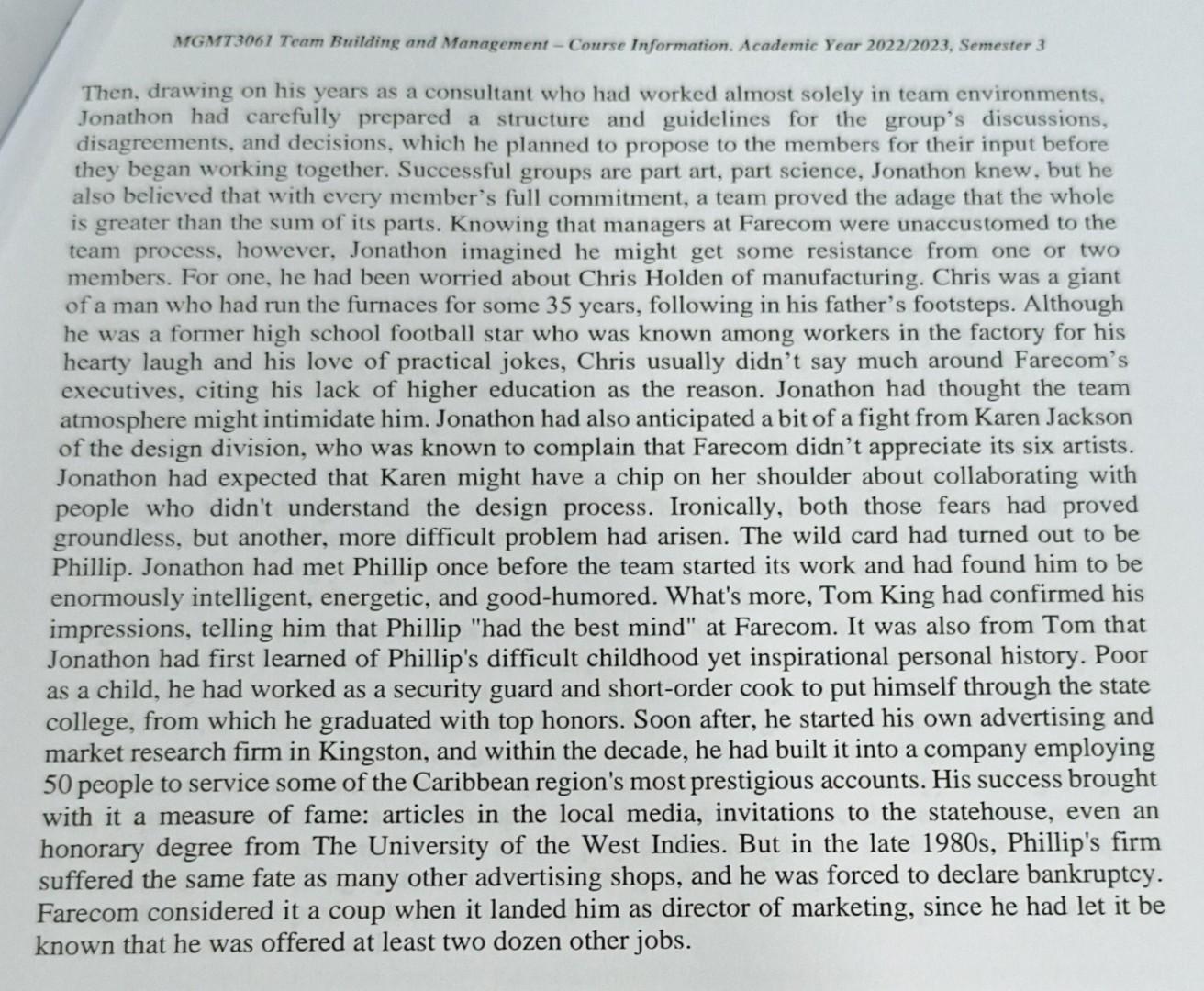 the consulting firm where, as a vice president, he had managed three