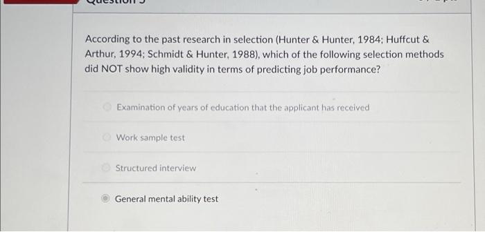 level of the three job applicants is shown in the second column